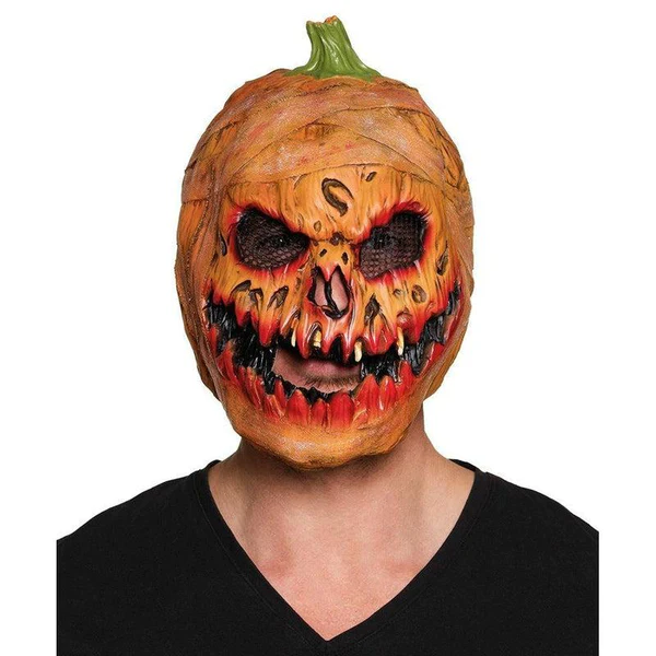 Cheap Horror Attire Store -Cheap Horror Attire Store Adult Latex Pumpkin Head Mask Scary Halloween Horror Fancy Dress grande