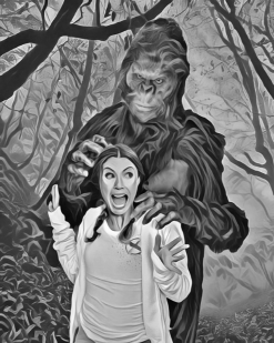 The Horror Dome Bigfoot Poster -Cheap Horror Attire Store BigfootwithGirlBlackandWhite2HiRes clipped rev 1 1 c3fff1f0 d0dc 44d4 8725 47fff28a3b3a