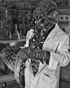 The Horror Dome Lab Experiment Poster -Cheap Horror Attire Store EvolveBlackandWhiteHiRes clipped rev 1