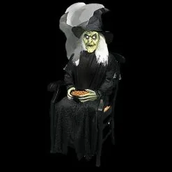 Morris Animated Sitting Witch Halloween Prop
