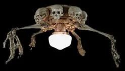 Skeletons And More "Ceiling Fan With Skeleton Arms, Skulls, And Light" Haunted House Lighting
