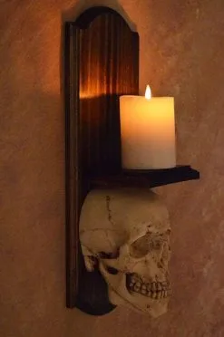 Skeletons And More "Classic Skull Wall Sconce Style II W/ Ivory Flameless Candle" Haunted House Lighting 7 Skeletons And More "Classic Skull Wall Sconce Style II W/ Ivory Flameless Candle" Haunted House Lighting -Cheap Horror Attire Store classic skull wall sconce style ii w ivory flameless candle haunted house lighting 23613261377