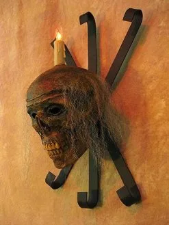 Skeletons And More "Corpsed Head Skull Wall Sconce" Haunted House Lighting -Cheap Horror Attire Store corpsed head skull wall sconce haunted house lighting 23696398593