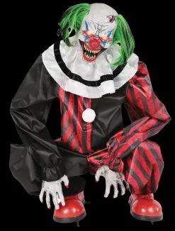 Morris "Crouching Clown Red" Electric Animated Skeleton Halloween Prop