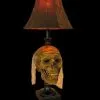 Skeletons And More "Desk Lamp With Life-size Corpse Head And Antique Shade" Haunted House Lighting