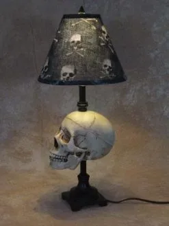 Skeletons And More "Desk Lamp With Life-size Skull And Bone Shade" Haunted House Lighting -Cheap Horror Attire Store desk lamp with life size skull and bone shade haunted house lighting 23613604417