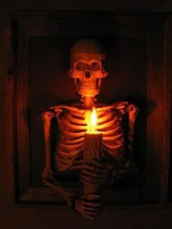 Skeletons And More "Framed 3D Skeleton Torso Holding Candle" Hanging Haunted House Decoration -Cheap Horror Attire Store framed 3d skeleton torso holding candle hanging haunted house decoration 28758724247600