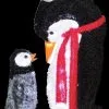 Morris "Fuzzy Plush Mommy And Baby Penguin" Light Up Christmas Decoration