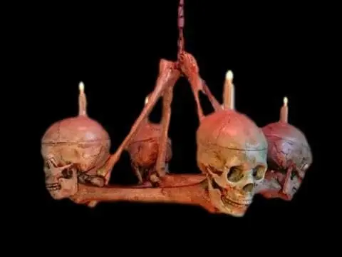 Buckeys Boneyard "Skull/Femur Bone Chandelier" Haunted House Lighting 3 Buckeys Boneyard "Skull/Femur Bone Chandelier" Haunted House Lighting